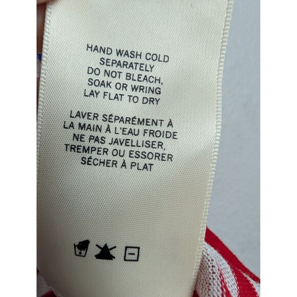 Alice and Olivia Jeans Multicolor Striped Linen Tee M - Picture 6 of 8